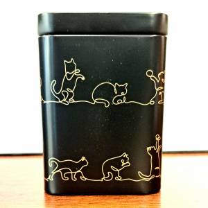 Tin Nera satinata con gatti filo oro - 100 g